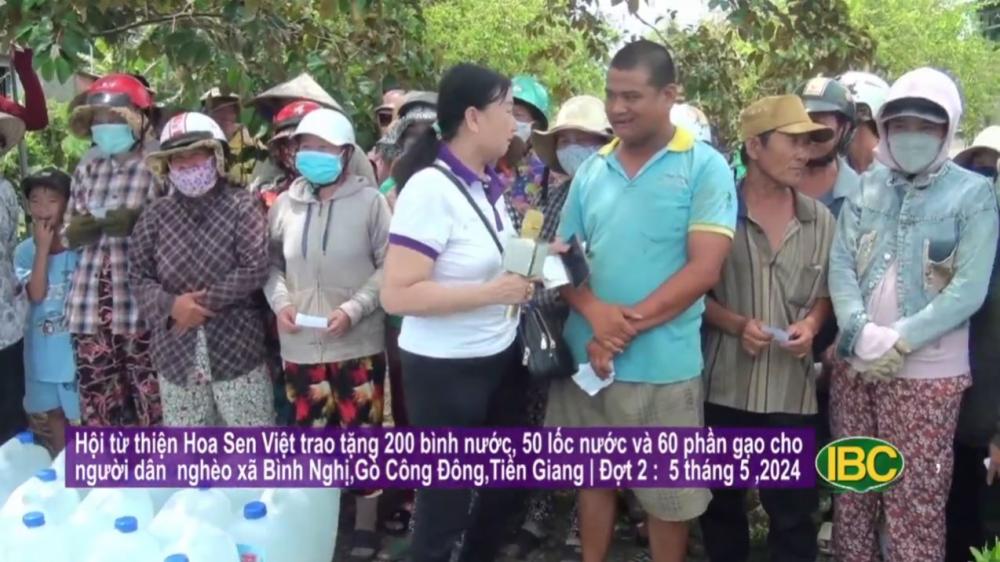 [2024.05.05] Tặng 200 bình nước và 60 phần gạo cho người dân nghèo Tiền Giang - Đợt thứ 2